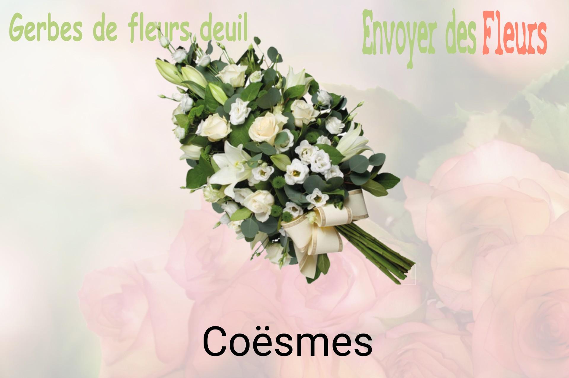 Gerbe de fleurs de deuil livrée à Coësmes